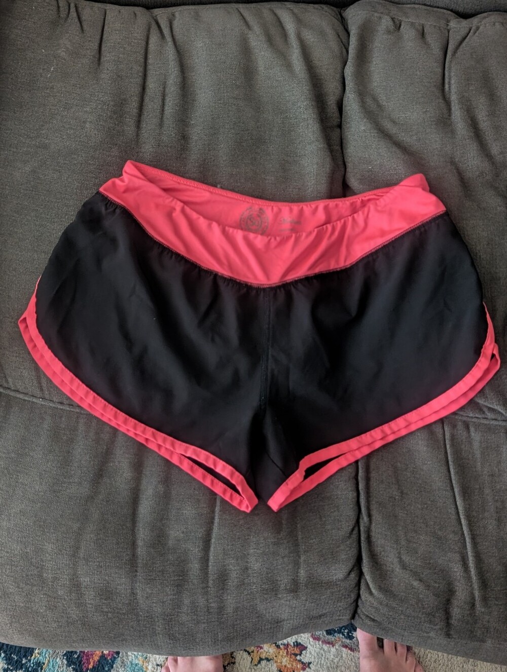 SO Black Shorts with Pink Waistband and Pink Trim
